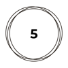 number five with interlocking circles around it