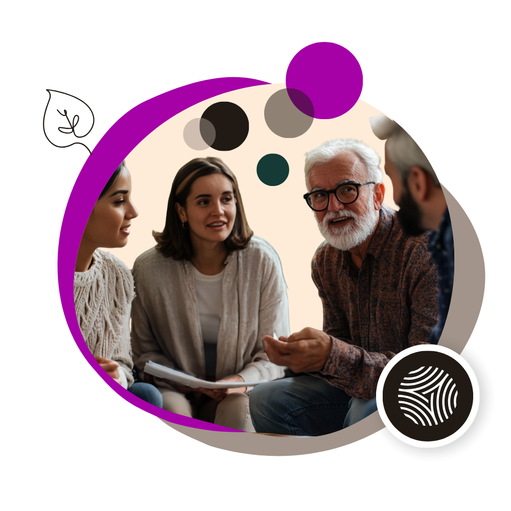 Group of people talking and practicing emotional intelligence at work