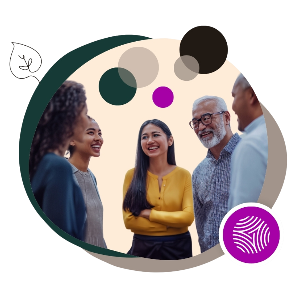 Multigenerational team practicing emotional intelligence together
