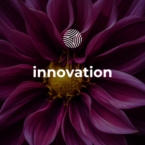 close up of a flower with the text 