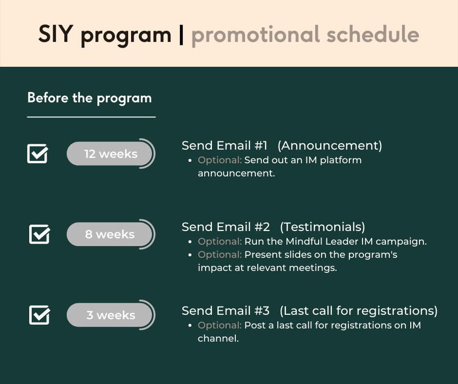 Promotional Schedule
