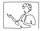 line drawing of a course facilitator