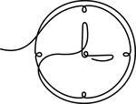 line drawing of clock